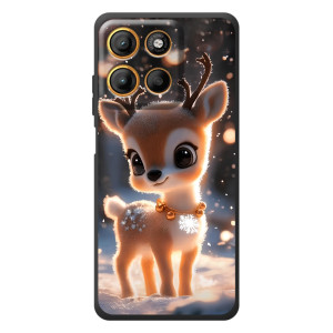 Яркий чехол для Motorola Moto G17 с Зимними Оленятами