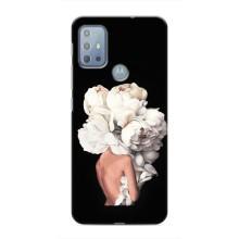 Чехлы (ART) Цветы на Motorola MOTO G20 (VPrint) (Білі квіти)