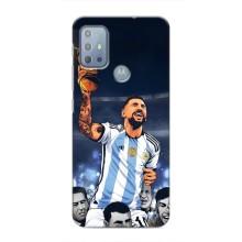 Чохли для Motorola MOTO G20 (Leo чемпіон) (AlphaPrint) (Мессі з кубком)