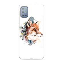 Чохли з картинкою Лисичка для Motorola MOTO G20 (VPrint) (Лиса в квітах)