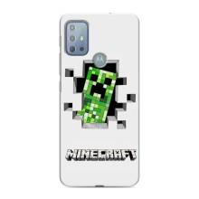 Чохол Майнкрафт на Motorola MOTO G20 (AlphaPrint) Minecraft (кріпер Майнкрафт)