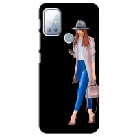 Чехол с картинкой Модные Девчонки Motorola Moto G20 – Девушка со смартфоном