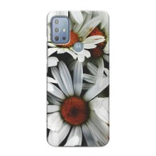 Чехол с ромашками на Motorola MOTO G20 – Цветы Ромашки