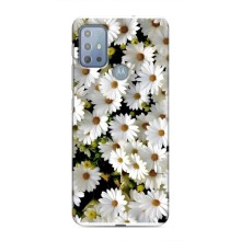 Чехол с ромашками на Motorola MOTO G20 – Рамка в ромашках
