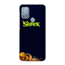 Чехол с мультфильмом Шрек на Motorola MOTO G20 – Шрек лого