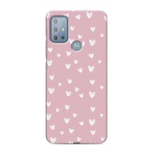 Чохол з розовим принтом для Motorola MOTO G20 (Сердечки на рожевому)