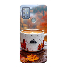 Чехол с уникальным дизайном «Осень с кофе» для Motorola MOTO G20 – Кофе на природе