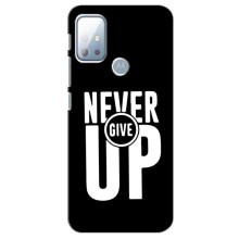 Силиконовый Чехол на Motorola MOTO G20 с картинкой Nike – Never Give UP