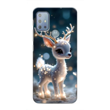 Яскравий чохол для Motorola MOTO G20 з Зимові Оленята (Блискуче оленятко)