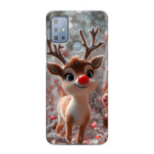 Яркий чехол для Motorola MOTO G20 с Зимними Оленятами