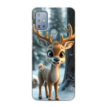 Яскравий чохол для Motorola MOTO G20 з Зимові Оленята (Оленятко в лісі)