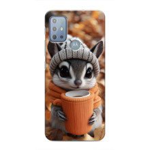 Печатный чехол «Зверята с кофе» для Motorola MOTO G20 – Грызунчик с кофе