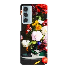 Брендновые Чехлы для Motorola MOTO G200 - (PREMIUMPrint) (Nike цветы)