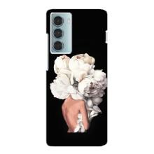 Чехлы (ART) Цветы на Motorola MOTO G200 (VPrint) (Белые цветы)