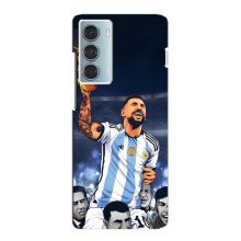 Чехлы для Motorola MOTO G200 (Leo чемпион) (AlphaPrint) (Месси с кубком)