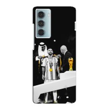 Чехлы для Motorola MOTO G200 (Leo чемпион) (AlphaPrint) (Месси в накидке)