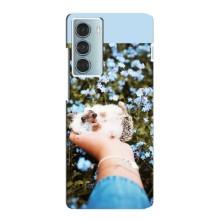 Чехлы с изображением разных животных для Motorola MOTO G200 (Ежик на руках)