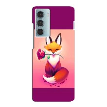 Чехлы с картинкой Лисички для Motorola MOTO G200 (VPrint) (Лисичка с розочкой)