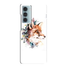 Чехлы с картинкой Лисички для Motorola MOTO G200 (VPrint) (Лисичка в цветочках)