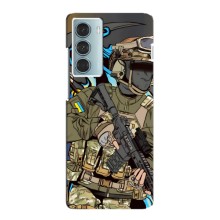 Чехлы с картинкой ЗСУ для Motorola MOTO G200 (AlphaPrint) (Воин ВСУ)