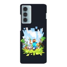 Чехол Майнкрафт на Motorola MOTO G200 (AlphaPrint) Minecraft (персонажи Minecraft)