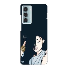 Чехол с печатью для Motorola MOTO G200 - (Мода) (AlphaPrint) (Красивая девочка)