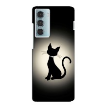 Чехол с принтом для Motorola MOTO G200 (AlphaPrint) Модные коты (Силуэт котика)