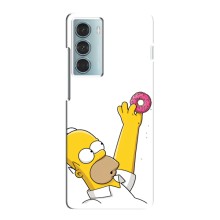 Чехол с Симпсонами для Motorola MOTO G200 (VPrint) (Гомер с пончиком)