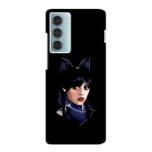 Чехлы Венсдей на Motorola MOTO G200 Уэнсдей (AlphaPrint) (серьезная Уэнздей)