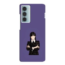 Чехлы Венсдей на Motorola MOTO G200 Уэнсдей (AlphaPrint) (Уэнздей в черном)