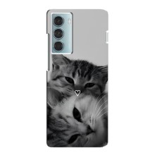 Чехол с рисунком кот на Motorola MOTO G200 (Пара котов)