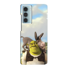 Чехол с мультфильмом Шрек на Motorola MOTO G200 – Шрек и осел