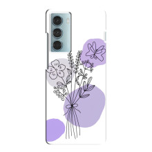 Силконовий чохол з принтом в квітах на Motorola MOTO G200 – Фіолетовий букет