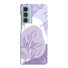 Силконовий чохол з принтом в квітах на Motorola MOTO G200 – Фіолетовий дизайн