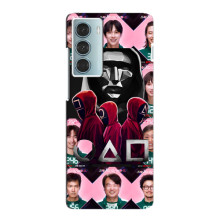 Чехол Гра в кальмара для Motorola MOTO G200 – Персонажи игры кальмара