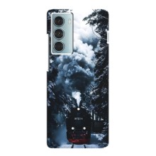 Новогодние, Праздничные Чехлы для Motorola MOTO G200 - 2024 год (Зимний поезд)