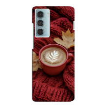 Чехол с уникальным дизайном «Осень с кофе» для Motorola MOTO G200 – Кофе на пледе