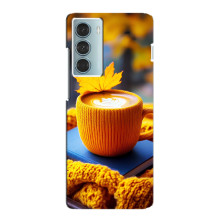 Чехол с уникальным дизайном «Осень с кофе» для Motorola MOTO G200 – Кофе с жёлтым