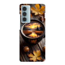 Чехол с уникальным дизайном «Осень с кофе» для Motorola MOTO G200 – Тёмный кофе