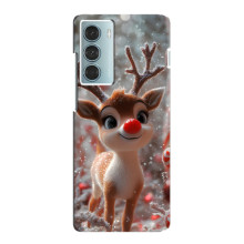 Яркий чехол для Motorola MOTO G200 с Зимними Оленятами