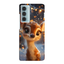 Яскравий чохол для Motorola MOTO G200 з Зимові Оленята – Оленятко серед герлянд