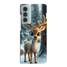 Яскравий чохол для Motorola MOTO G200 з Зимові Оленята – Оленятко в лісі
