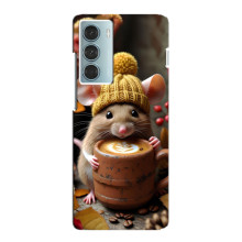 Печатный чехол «Зверята с кофе» для Motorola MOTO G200 – Медведь с кофе