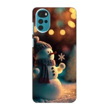 Чехлы на Новый Год Motorola MOTO G22 (Снеговик праздничный)