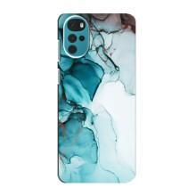 Чехол для Мото G22 - с принтом (Дизайнерские) (AlphaPrint) (Бирюзовый мрамор)