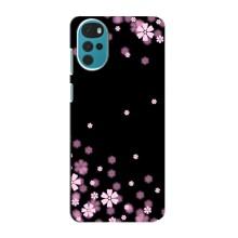 Чехол для Мото G22 - с принтом (Дизайнерские) (AlphaPrint) (Цветочки маленькие)
