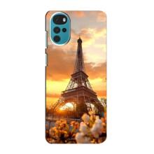 Чехол Эйфелева Башня для Motorola MOTO G22 - (AlphaPrint) (Солнечная башня)