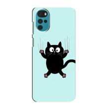 Чохол з принтом для Motorola MOTO G22 (AlphaPrint) Модні коти (Падаючий кіт)