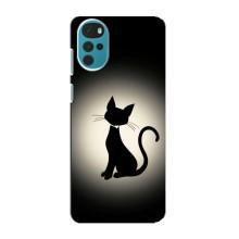 Чохол з принтом для Motorola MOTO G22 (AlphaPrint) Модні коти (Силует котика)