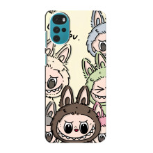 Чехол с Лабубу на Motorola MOTO G22 (Коллаж Лабубу)